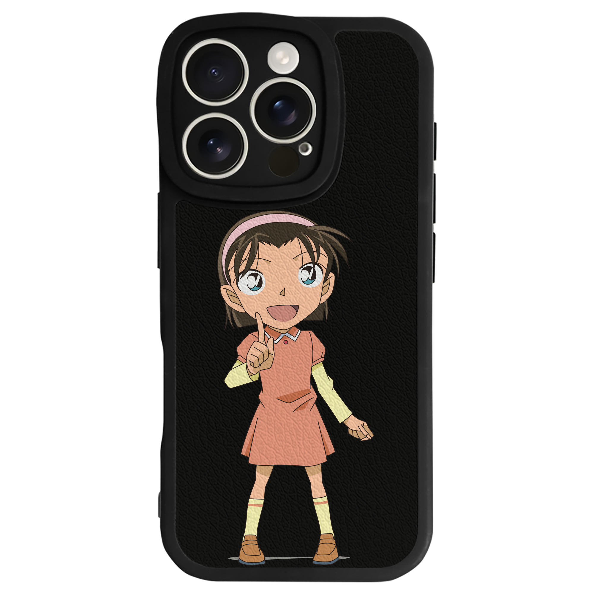 （画像用） 名探偵コナン 吉田 歩美 よしだ あゆみ Detective Conan my Yeager 【iPhone 16シリーズ対応】シリコンスマホケース（レザー調） 材質：シリコン
